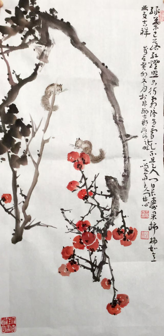 花鸟系列-柿柿如意